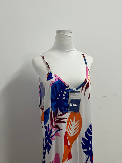 ifthe Dresses Tropical Plant Print Slip Dress - A Vibrant Fashion Choice for Summer Vacations and Daily Wear