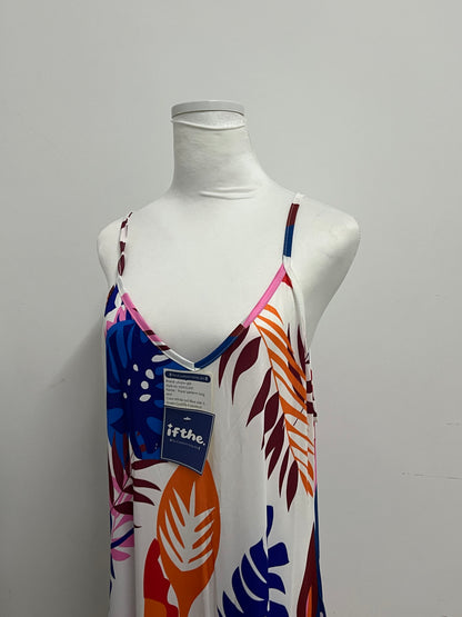 ifthe Dresses Tropical Plant Print Slip Dress - A Vibrant Fashion Choice for Summer Vacations and Daily Wear