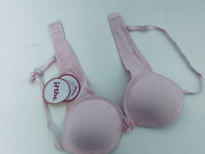 ifthe Pink Ribbed Lace-trimmed Bras - A Daily Underwear Choice for Comfort, Support, and Girlish Charm