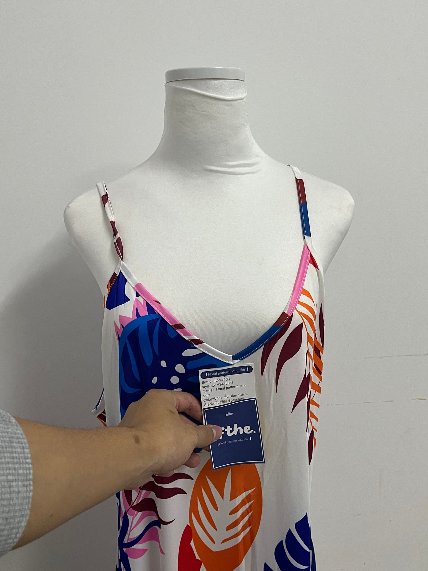 ifthe Dresses Tropical Plant Print Slip Dress - A Vibrant Fashion Choice for Summer Vacations and Daily Wear
