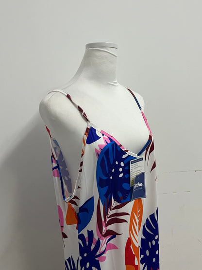 ifthe Dresses Tropical Plant Print Slip Dress - A Vibrant Fashion Choice for Summer Vacations and Daily Wear