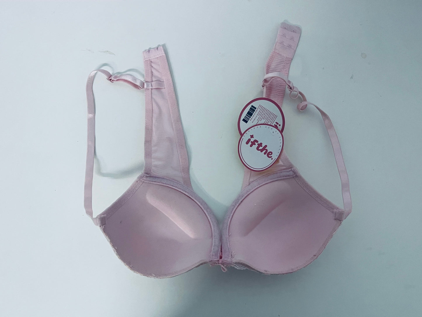 ifthe Pink Ribbed Lace-trimmed Bras - A Daily Underwear Choice for Comfort, Support, and Girlish Charm