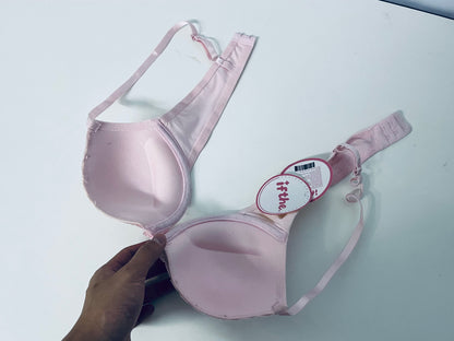 ifthe Pink Ribbed Lace-trimmed Bras - A Daily Underwear Choice for Comfort, Support, and Girlish Charm