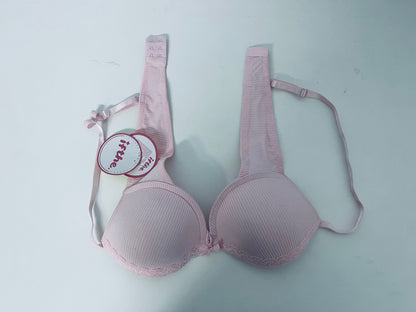 ifthe Pink Ribbed Lace-trimmed Bras - A Daily Underwear Choice for Comfort, Support, and Girlish Charm