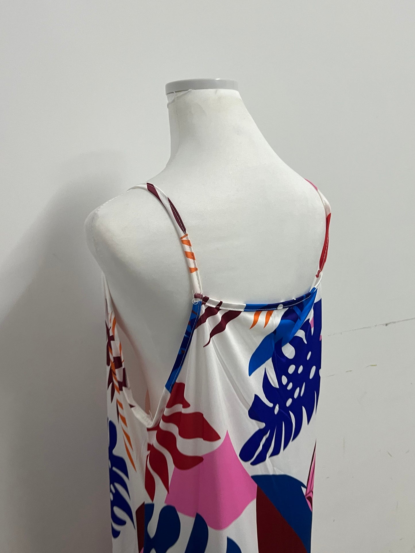 ifthe Dresses Tropical Plant Print Slip Dress - A Vibrant Fashion Choice for Summer Vacations and Daily Wear
