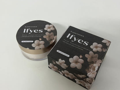 Ifyes Pink Translucent Loose Powder 10g, Lightweight Setting Powder for Brightening & Flawless Matte Finish