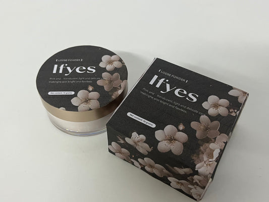 Ifyes Pink Translucent Loose Powder 10g, Lightweight Setting Powder for Brightening & Flawless Matte Finish