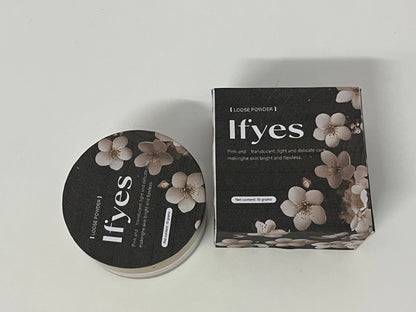 Ifyes Pink Translucent Loose Powder 10g, Lightweight Setting Powder for Brightening & Flawless Matte Finish