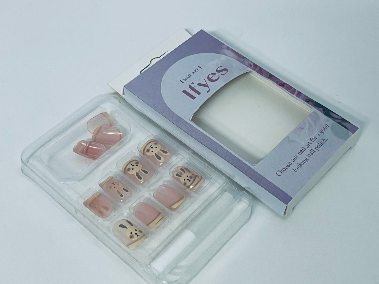 Ifyes Cute Rabbit Nail Art Stickers, Cartoon False Nails Set，Get Delicate & Cute Nails in Seconds with Adorable Rabbit Design
