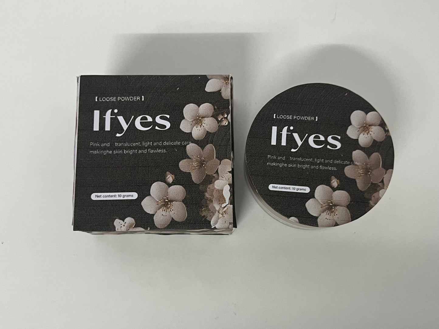Ifyes Pink Translucent Loose Powder 10g, Lightweight Setting Powder for Brightening & Flawless Matte Finish