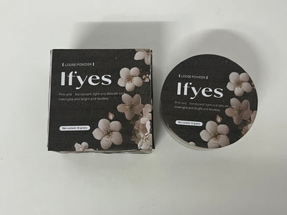 Ifyes Pink Translucent Loose Powder 10g, Lightweight Setting Powder for Brightening & Flawless Matte Finish