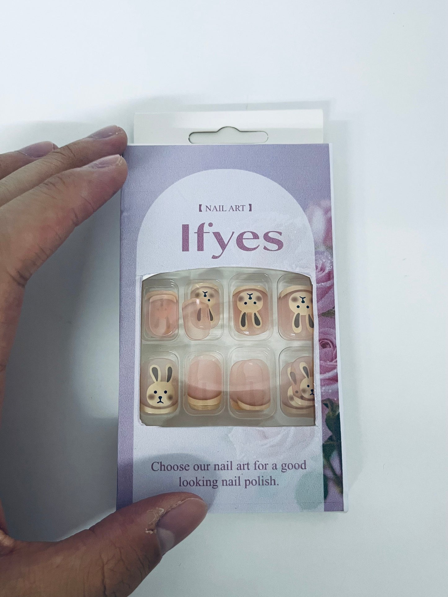 Ifyes Cute Rabbit Nail Art Stickers, Cartoon False Nails Set，Get Delicate & Cute Nails in Seconds with Adorable Rabbit Design