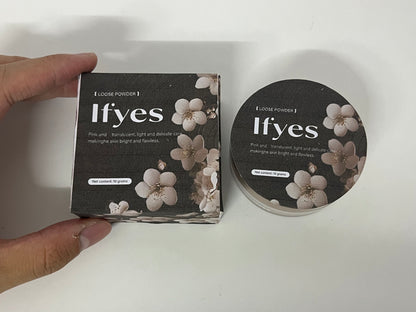 Ifyes Pink Translucent Loose Powder 10g, Lightweight Setting Powder for Brightening & Flawless Matte Finish