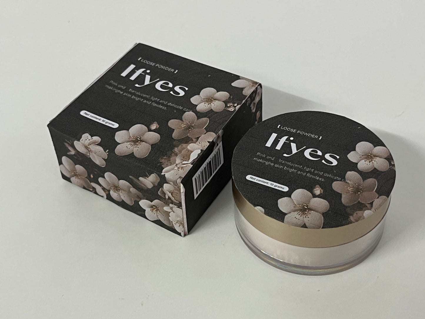 Ifyes Pink Translucent Loose Powder 10g, Lightweight Setting Powder for Brightening & Flawless Matte Finish