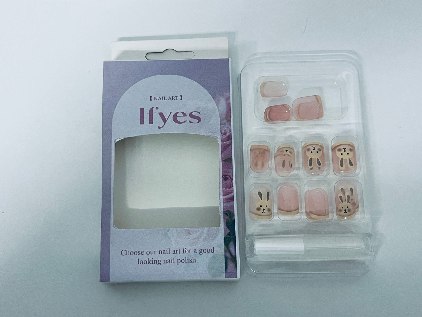 Ifyes Cute Rabbit Nail Art Stickers, Cartoon False Nails Set，Get Delicate & Cute Nails in Seconds with Adorable Rabbit Design