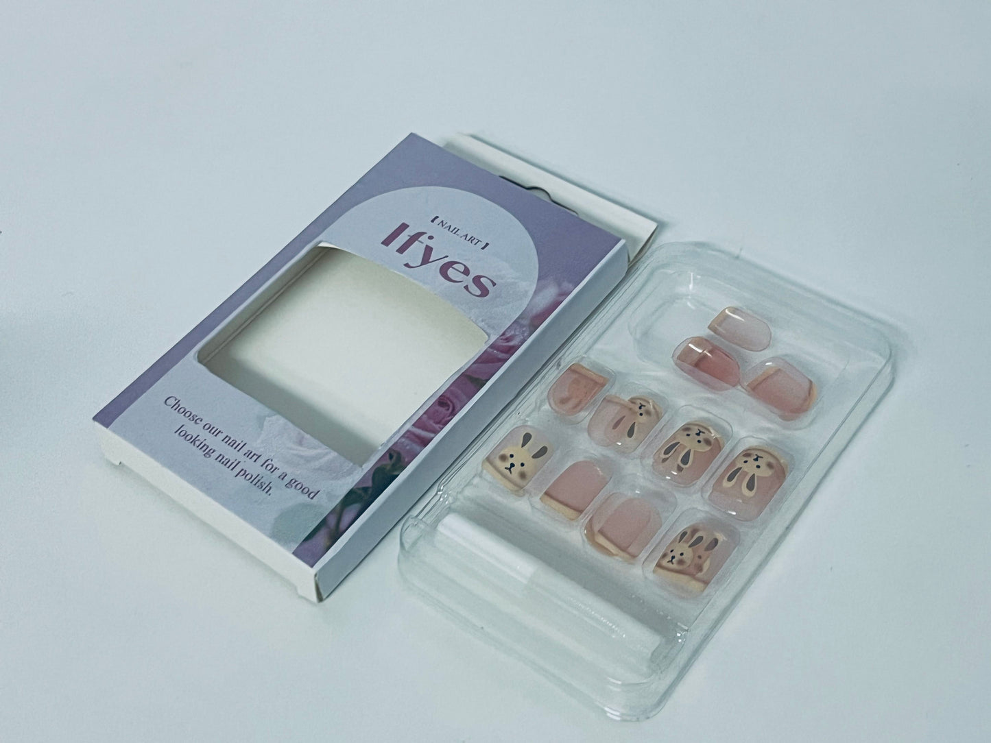 Ifyes Cute Rabbit Nail Art Stickers, Cartoon False Nails Set，Get Delicate & Cute Nails in Seconds with Adorable Rabbit Design