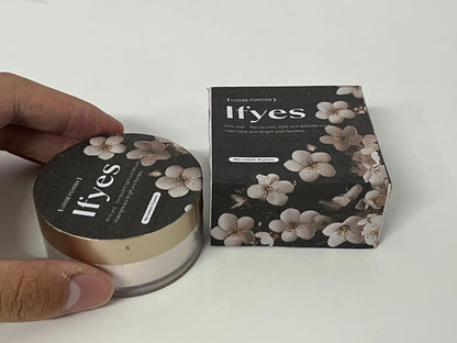 Ifyes Pink Translucent Loose Powder 10g, Lightweight Setting Powder for Brightening & Flawless Matte Finish