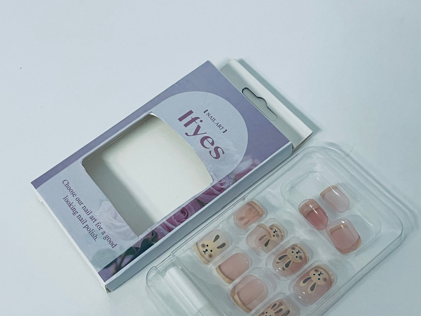 Ifyes Cute Rabbit Nail Art Stickers, Cartoon False Nails Set，Get Delicate & Cute Nails in Seconds with Adorable Rabbit Design