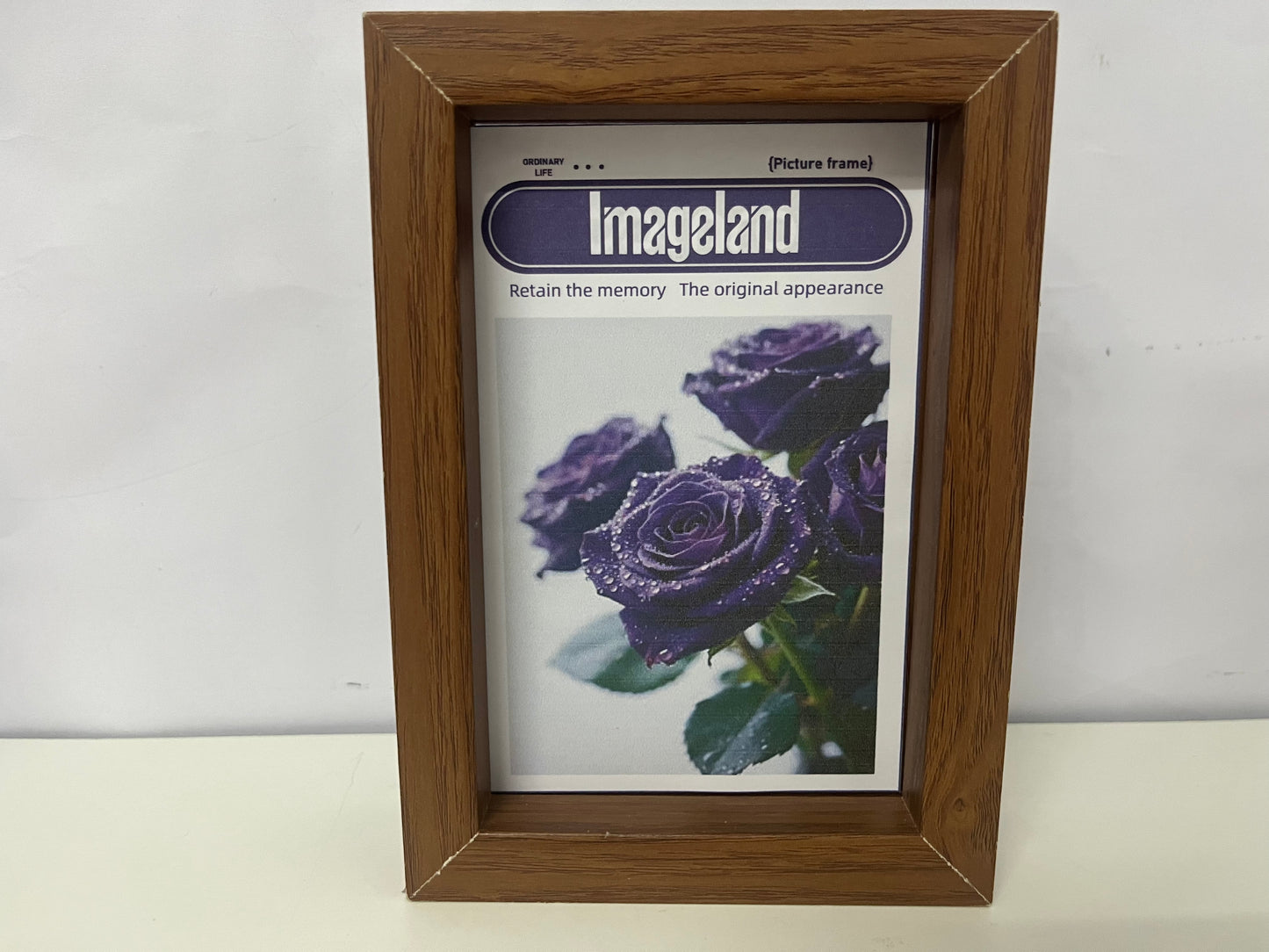 「Imageland Picture frames」——Wood-Grain Photo Frame - Minimalist Tabletop & Wall-Mountable Display Frame