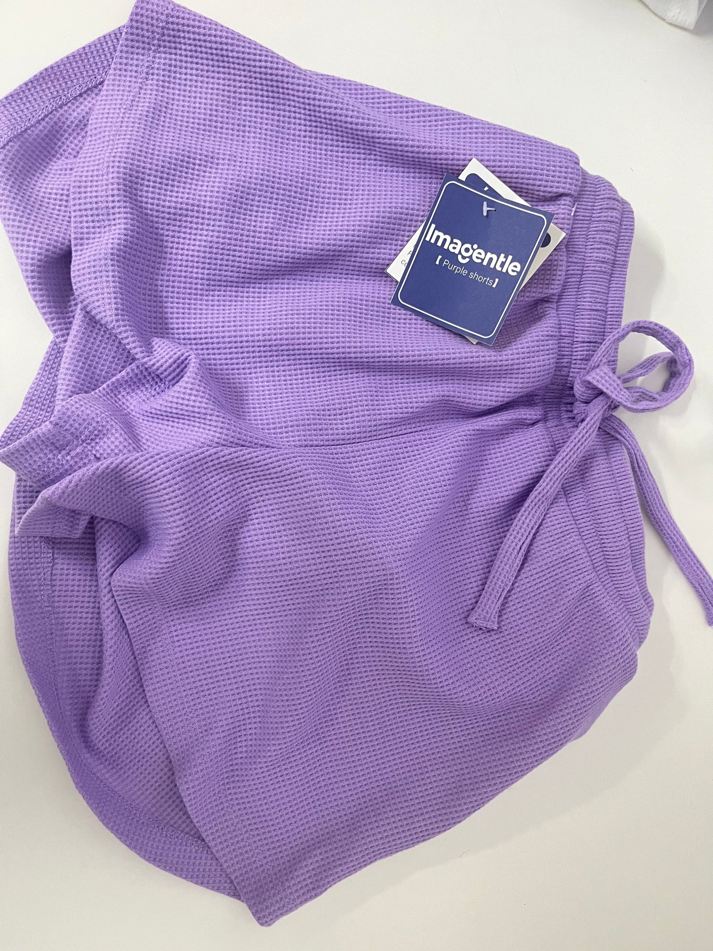 【Imagentle Purple Waffle Shorts】—— Soft, Breathable Comfort for Everyday Relaxation