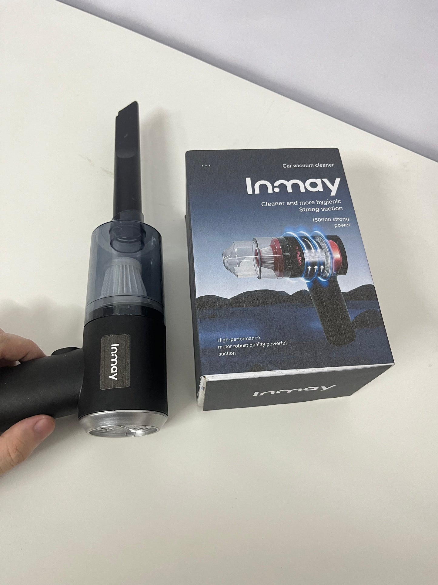 Inmay Car Vacuum Cleaner, Portable Handheld Vacuum with Strong Suction, Wireless & Lightweight, High-Efficiency Cleaning for Car Interior, Home Gaps, Pet Hair, Dust & Debris