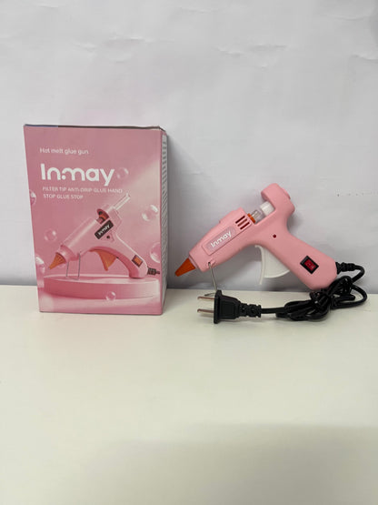 Inmay Anti-Drip Hot Melt Glue Gun, Pink Craft Tool for DIY, Home Repair & Art Projects