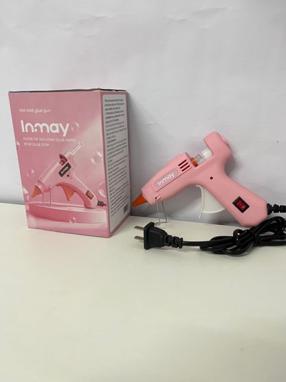 Inmay Anti-Drip Hot Melt Glue Gun, Pink Craft Tool for DIY, Home Repair & Art Projects