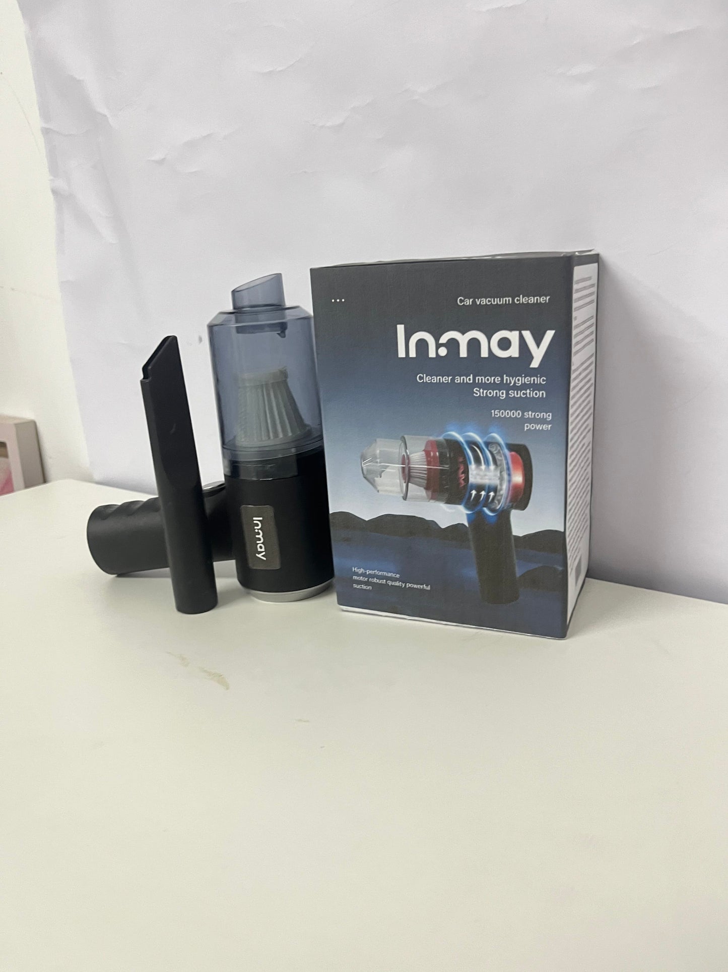 Inmay Car Vacuum Cleaner, Portable Handheld Vacuum with Strong Suction, Wireless & Lightweight, High-Efficiency Cleaning for Car Interior, Home Gaps, Pet Hair, Dust & Debris