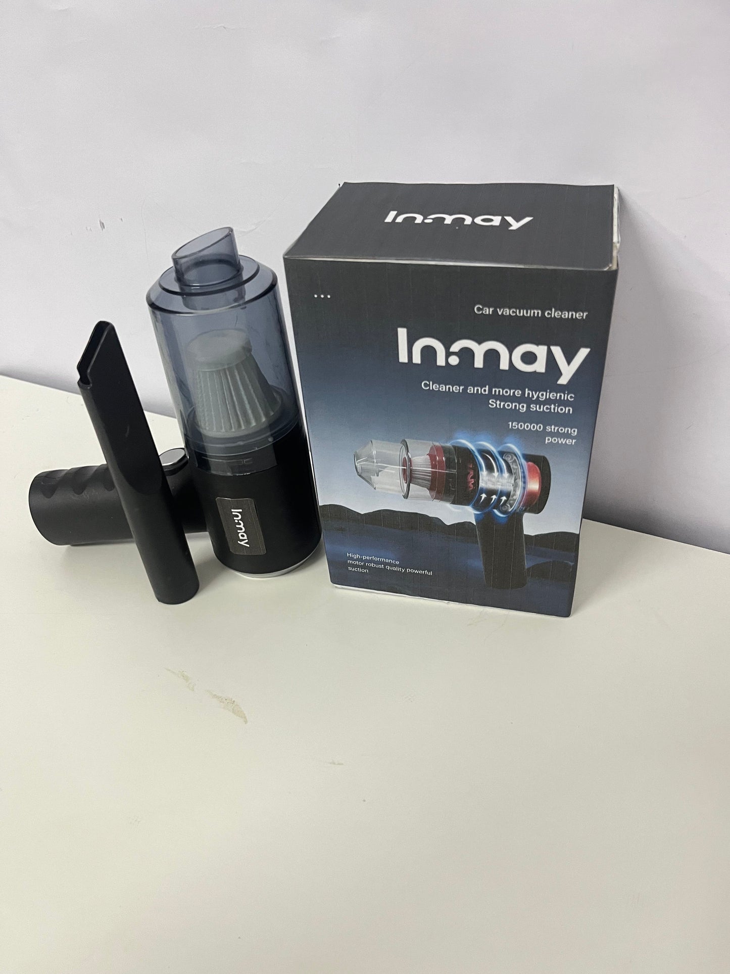 Inmay Car Vacuum Cleaner, Portable Handheld Vacuum with Strong Suction, Wireless & Lightweight, High-Efficiency Cleaning for Car Interior, Home Gaps, Pet Hair, Dust & Debris