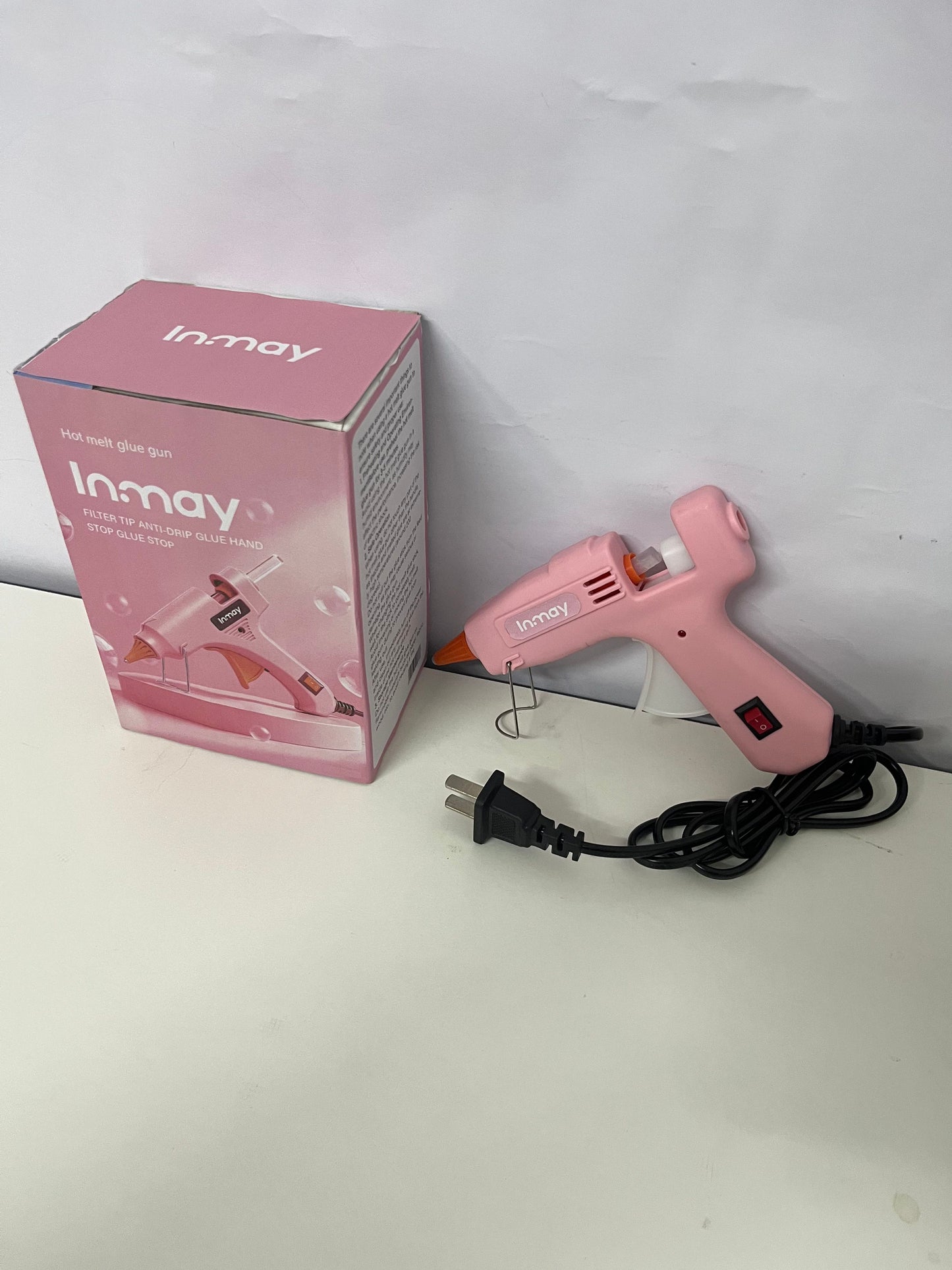 Inmay Anti-Drip Hot Melt Glue Gun, Pink Craft Tool for DIY, Home Repair & Art Projects