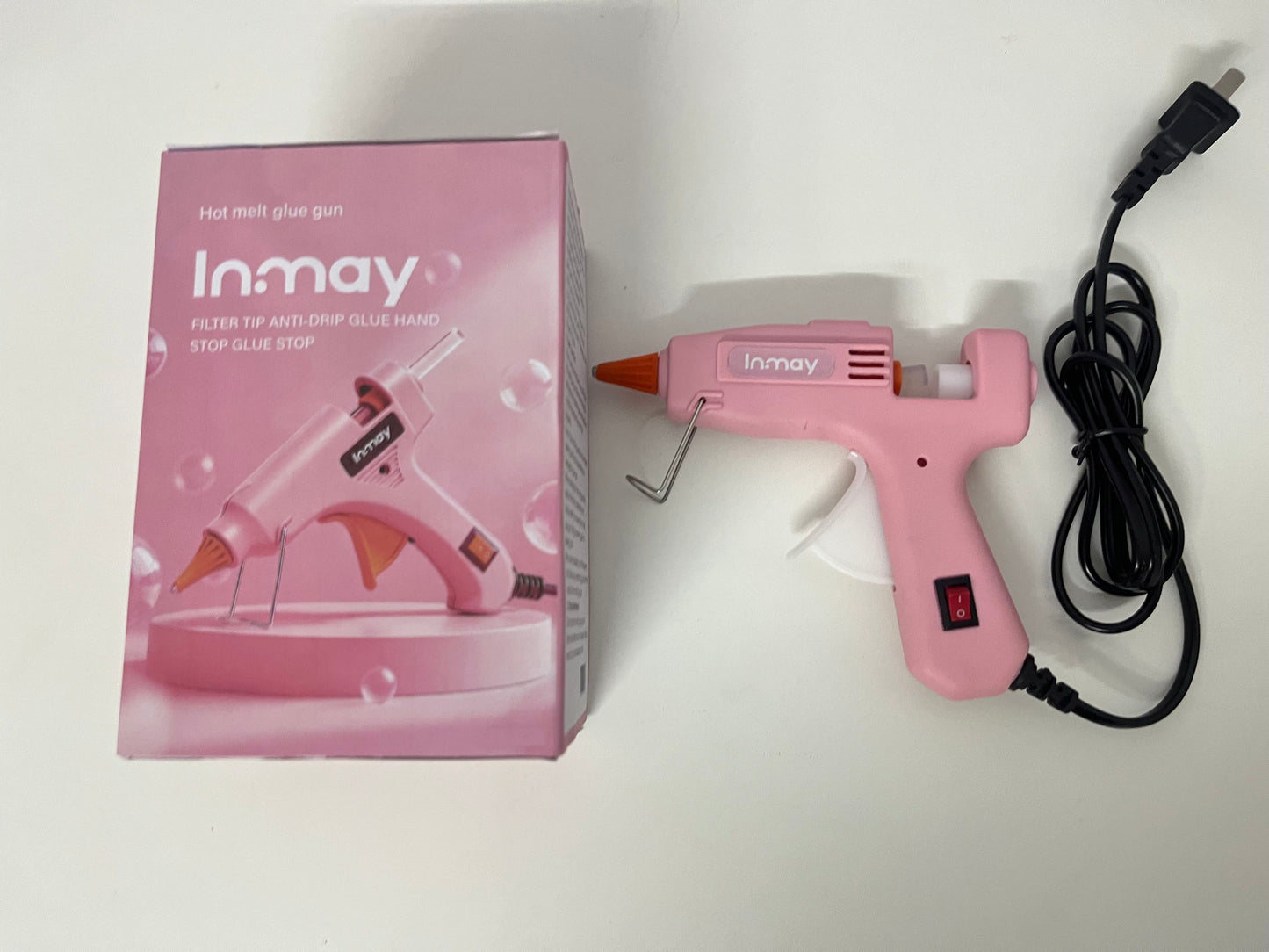 Inmay Anti-Drip Hot Melt Glue Gun, Pink Craft Tool for DIY, Home Repair & Art Projects
