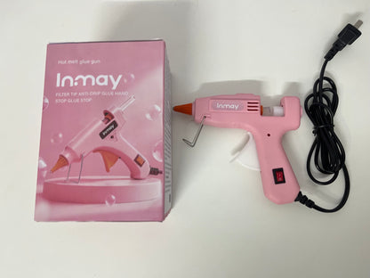 Inmay Anti-Drip Hot Melt Glue Gun, Pink Craft Tool for DIY, Home Repair & Art Projects