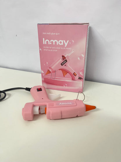 Inmay Anti-Drip Hot Melt Glue Gun, Pink Craft Tool for DIY, Home Repair & Art Projects