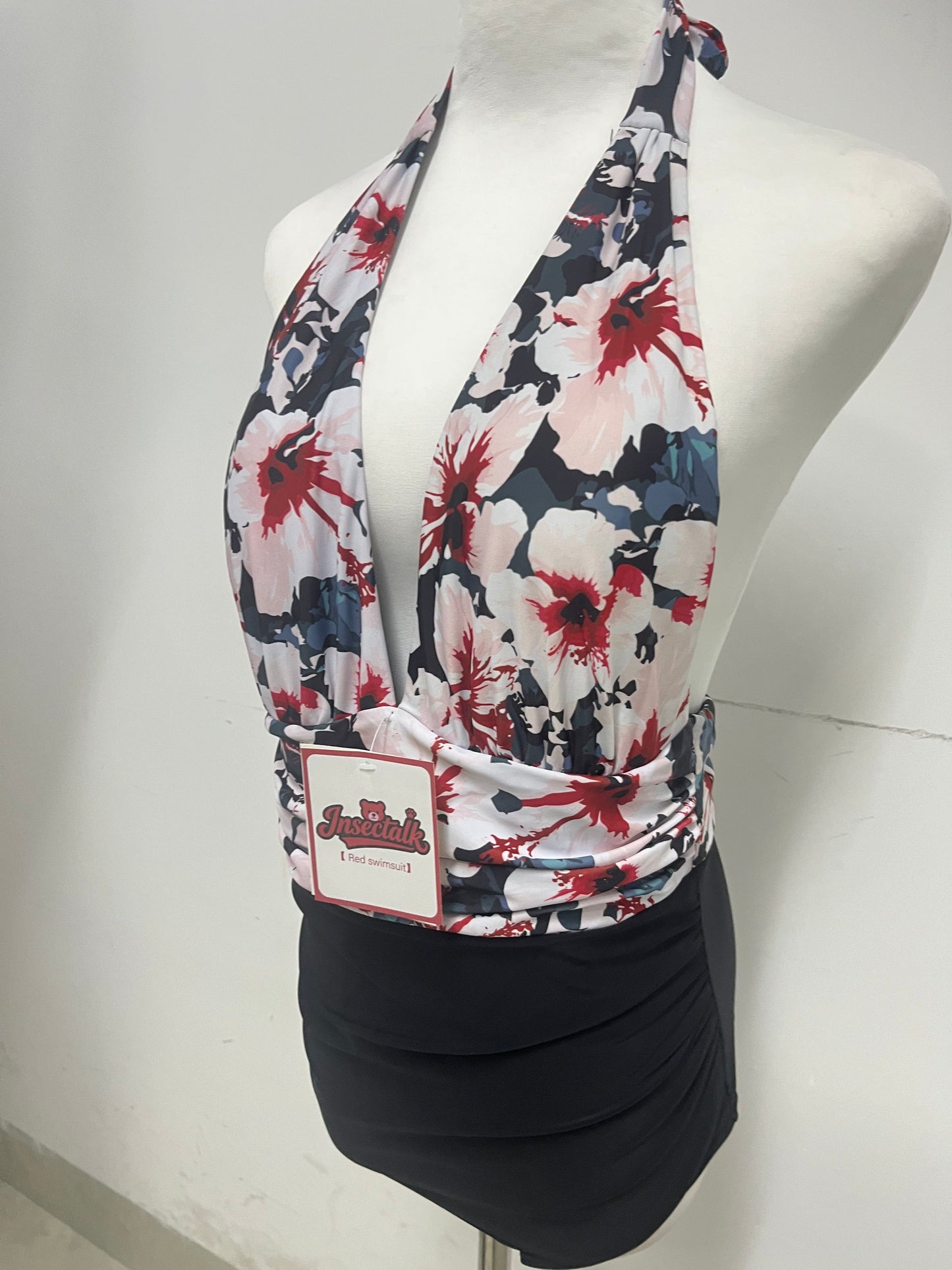 【Insectalk Floral Halter Swimsuit】—— Bold, Feminine & Ready for Summer