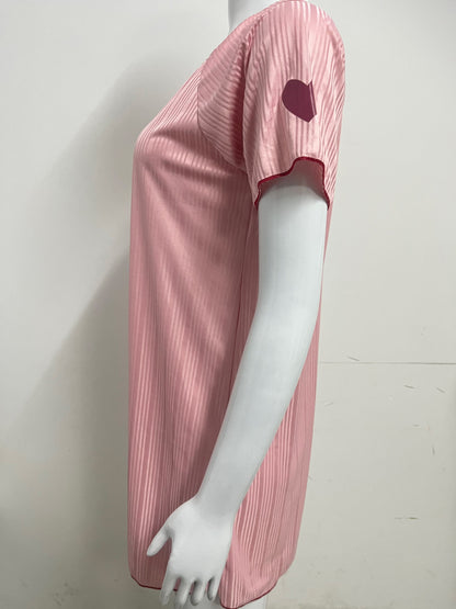 【Insectalk Pink Striped Sleep Dress】—— Soft, Stylish Comfort for Restful Nights