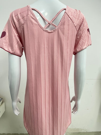 【Insectalk Pink Striped Sleep Dress】—— Soft, Stylish Comfort for Restful Nights