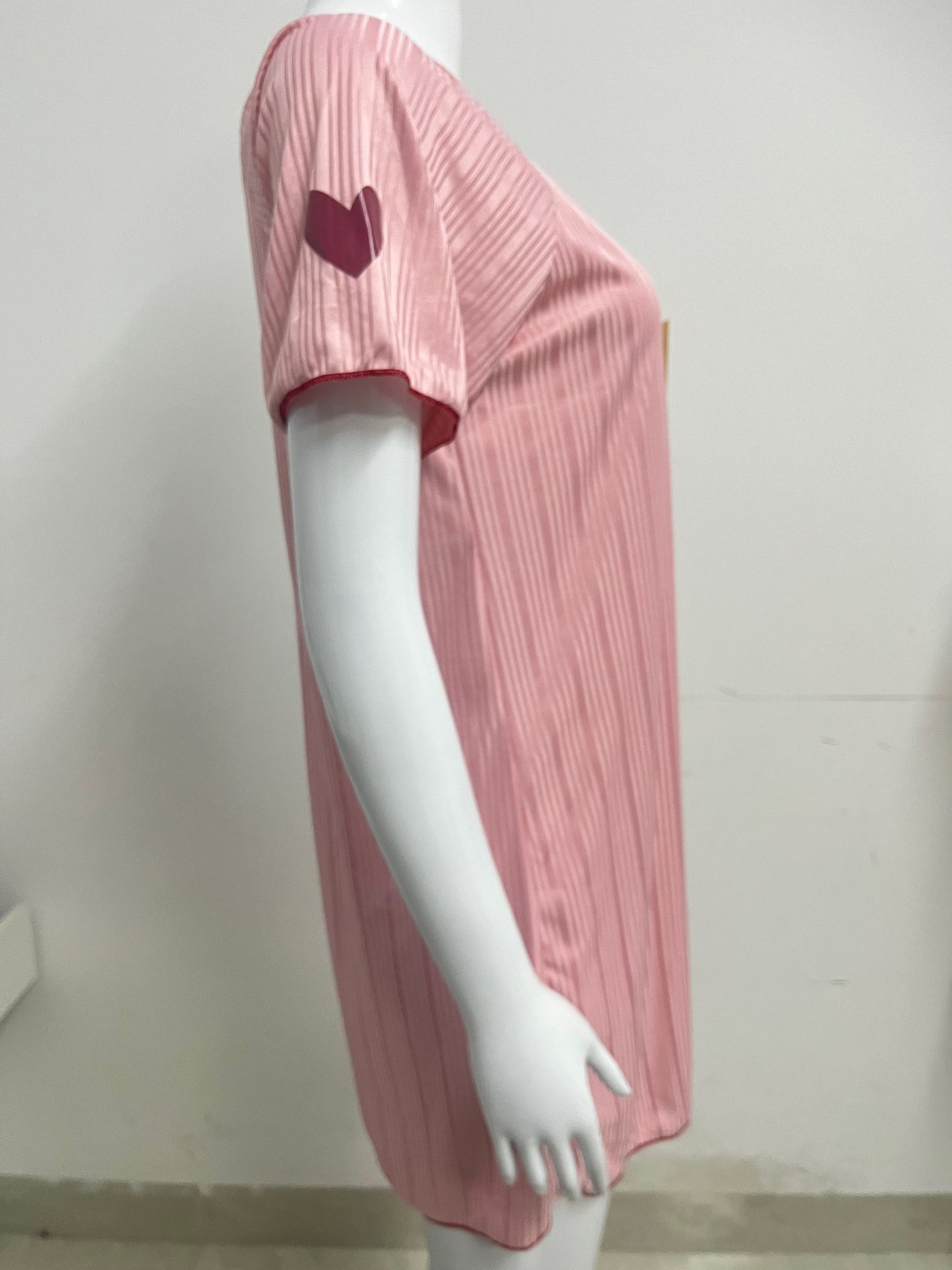 【Insectalk Pink Striped Sleep Dress】—— Soft, Stylish Comfort for Restful Nights