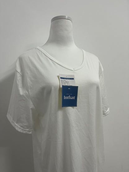 Inthat Women's White V - Neck Short - Sleeve T - Shirt