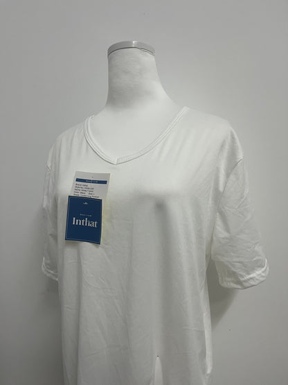 Inthat Women's White V - Neck Short - Sleeve T - Shirt