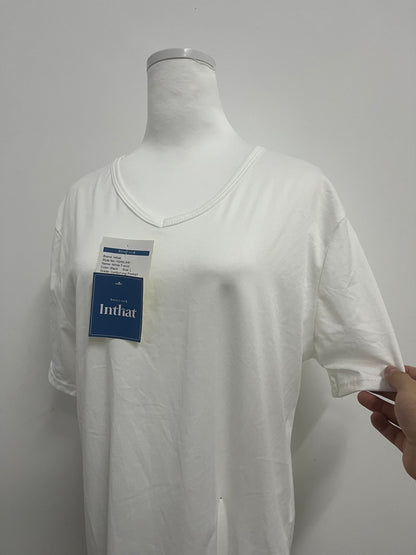 Inthat Women's White V - Neck Short - Sleeve T - Shirt