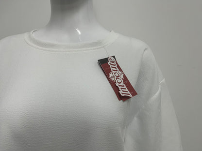 「Intocute T-shirts」——Loose Textured White T-Shirt - Minimalist Versatile Top