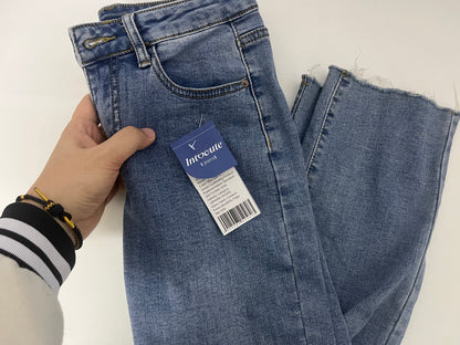 [Intocute Jeans]-Frayed Straight-Leg Jeans - Retro Slimming Versatile