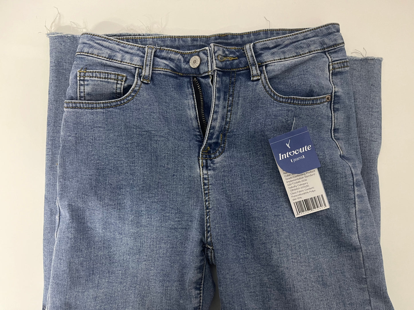 [Intocute Jeans]-Frayed Straight-Leg Jeans - Retro Slimming Versatile