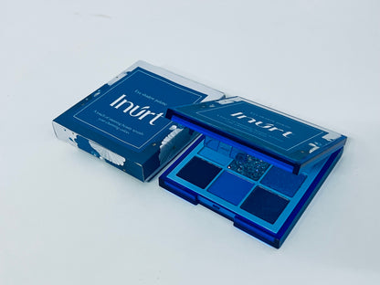 Inurt 9-Color Blue Eyeshadow Palette, Matte Pearl Glitter Textures, Perfect for Cool & Glam Eye Looks