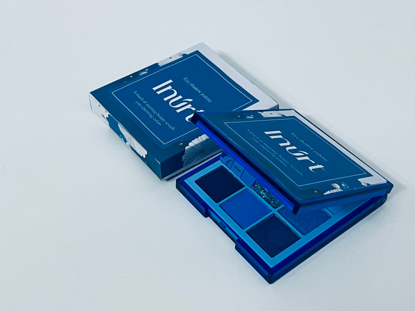 Inurt 9-Color Blue Eyeshadow Palette, Matte Pearl Glitter Textures, Perfect for Cool & Glam Eye Looks