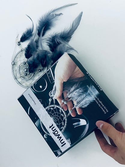 Inwant Dream catcher Grey-Tone Dreamcatcher Ornament Luxury Texture Dual-Scene Decoration for Home & Car Sleep-Assisting & Blessing Goodie