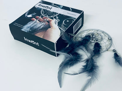 Inwant Dream catcher Grey-Tone Dreamcatcher Ornament Luxury Texture Dual-Scene Decoration for Home & Car Sleep-Assisting & Blessing Goodie