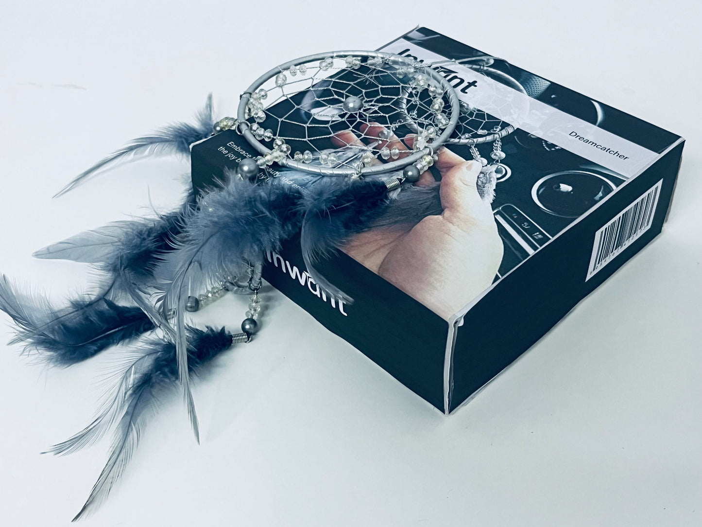 Inwant Dream catcher Grey-Tone Dreamcatcher Ornament Luxury Texture Dual-Scene Decoration for Home & Car Sleep-Assisting & Blessing Goodie