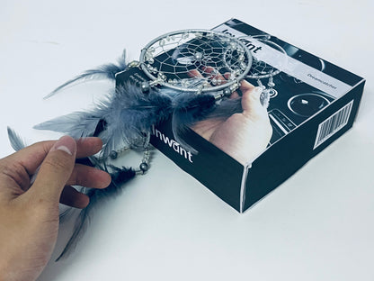 Inwant Dream catcher Grey-Tone Dreamcatcher Ornament Luxury Texture Dual-Scene Decoration for Home & Car Sleep-Assisting & Blessing Goodie