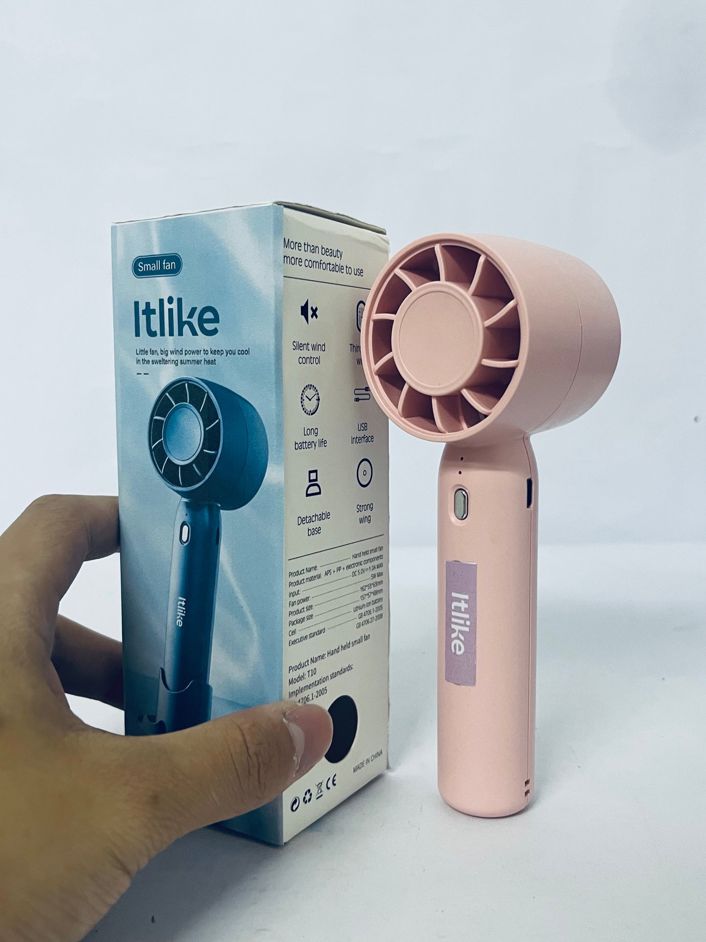 Itlike Portable Handheld Turbo Fan | USB Rechargeable, 3 - Speed Adjustable, Long - Lasting Battery for Summer Multi - Scenario Use